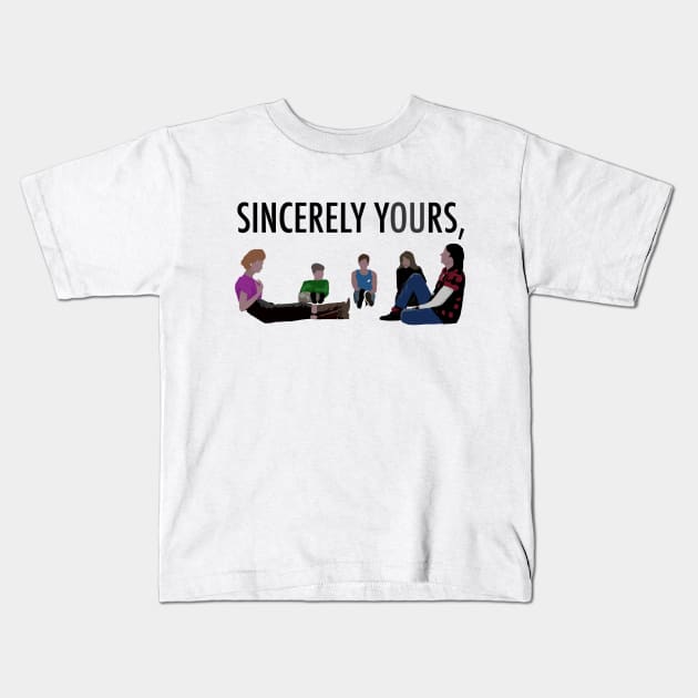 Sincerely Yours, The Breakfast Club (Black Font) Kids T-Shirt by joelthayer